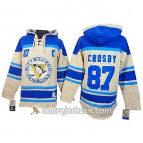 Män Ishockey Pittsburgh Penguins Sidney Crosby 87 Cream Sawyer Hooded Sweatshirt